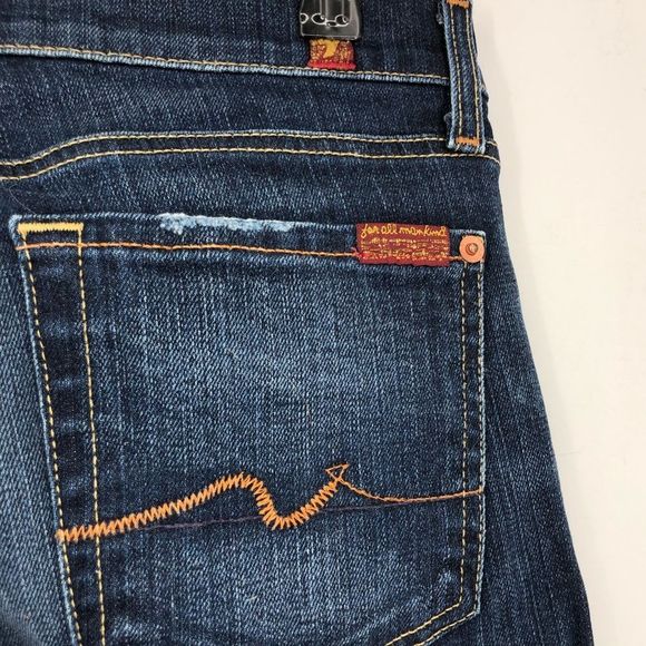 7 For All Mankind Bootcut Flare Dark Wash Jeans size 27 - Picture 6 of 12